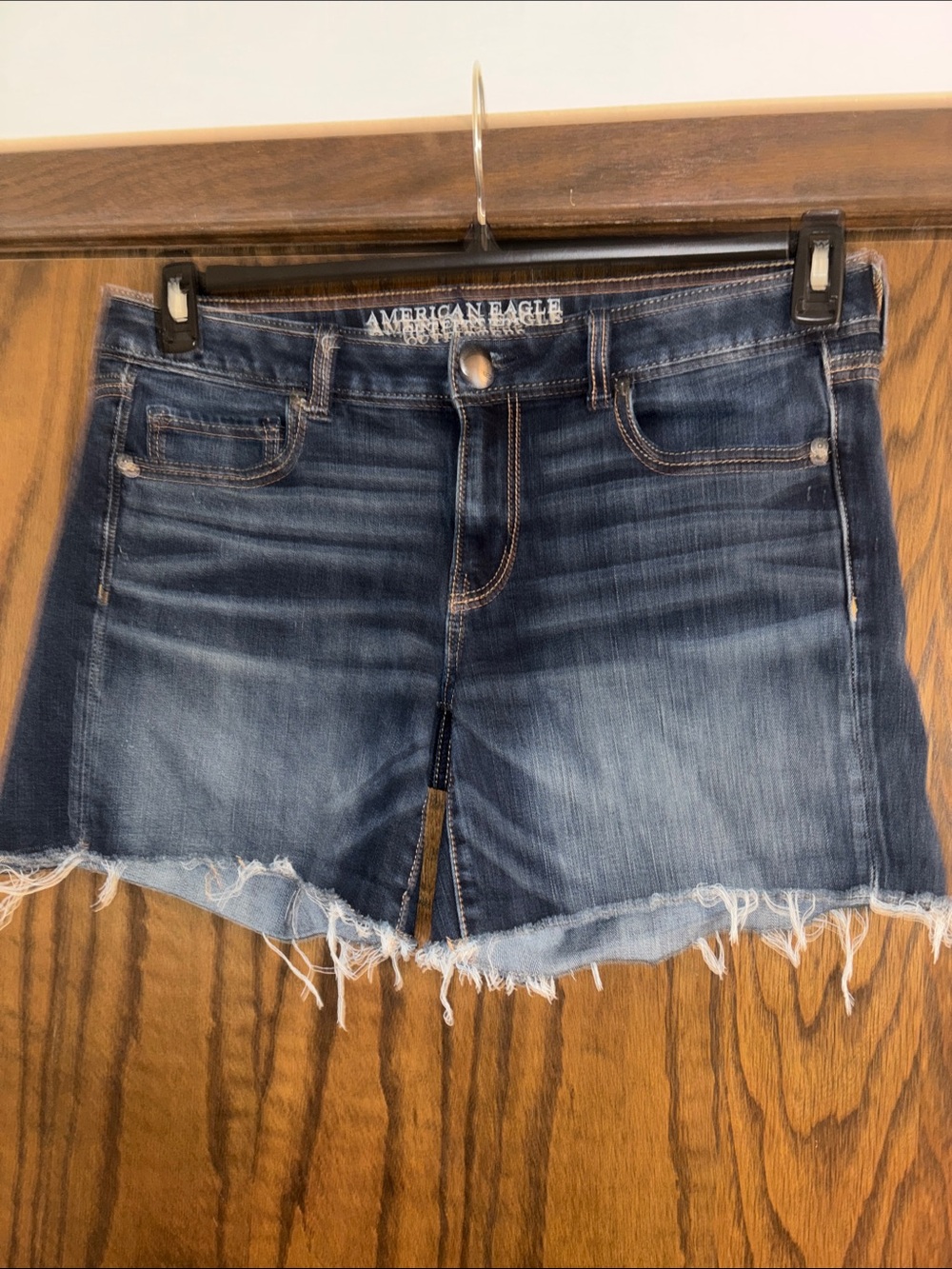 American Eagle Super Stretch Disressed Midi Shorts size 12